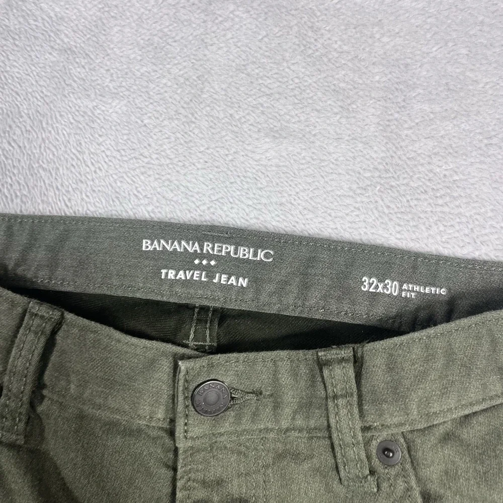 Banana Republic Travel Jean Athletic Fit‎ Jeans Mens Size 32x28* Green